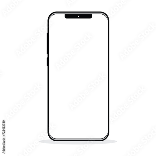 smartphone transparent mockup element with isolated white background vector illustration