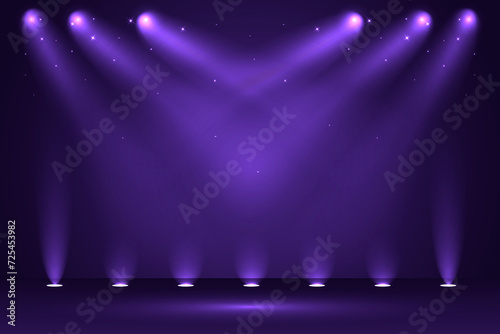 Realistic 3d violet lights background