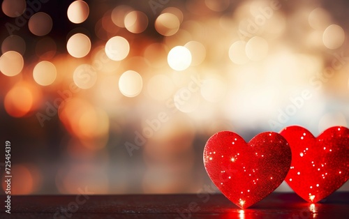Gorgeous sparkling heart with red heart