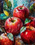Czerwone jabłka, dekoracja generative ai