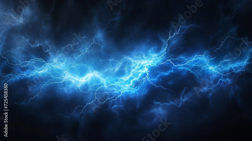 Blue lightning with dark background