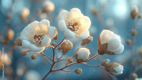 Dried fluffy cotton flower.