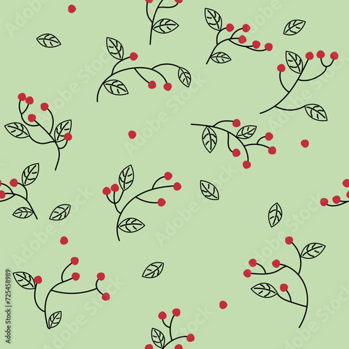 Wallpaper Mural seamless floral pattern with soft green bavkground Torontodigital.ca