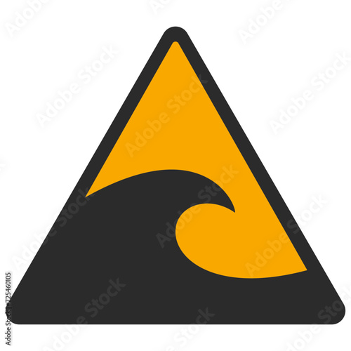 WARNING PICTOGRAM, WARNING; WARNING; TSUNAMI HAZARD ZONE ISO 7010 - W056, SVG