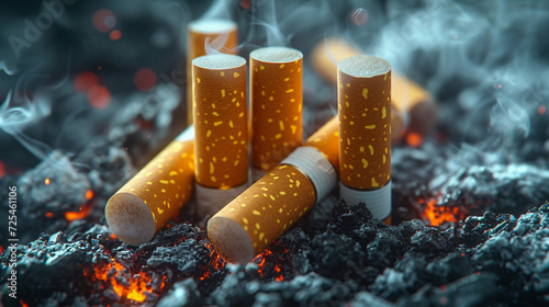 Closeup view of cigarettes.