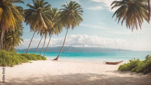 beach with palm trees