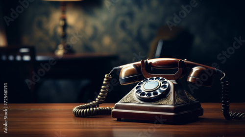 Telefono antico con cornetta photo
