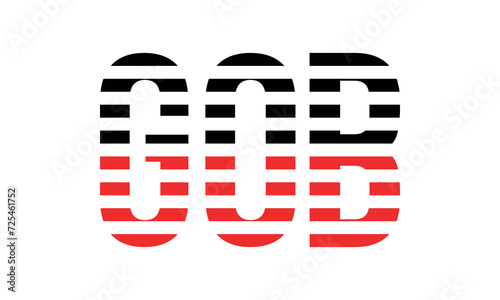 GOB three initial letter iconic line negative space minimal logo design vector template. monogram, abstract, wordmark, business, typography, minimalist, brand, company, flat, modern, unique, simple