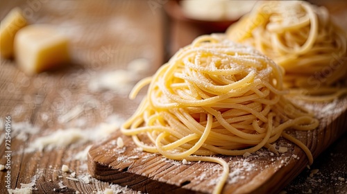 pasta texture on wooden background.