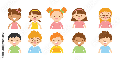 Cute kids face vector