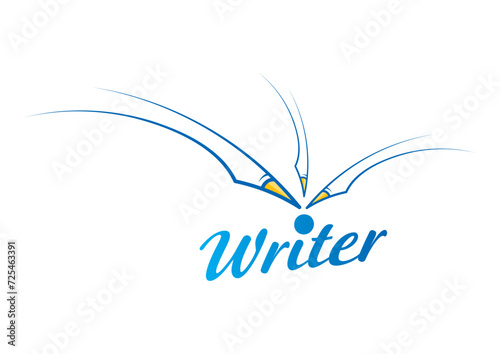 pen symbol and word writer. writer concept