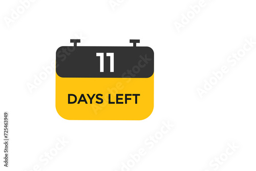 11 days to go  countdown to go one time,  background template,11 days to go, countdown sticker left banner business,sale, label button,