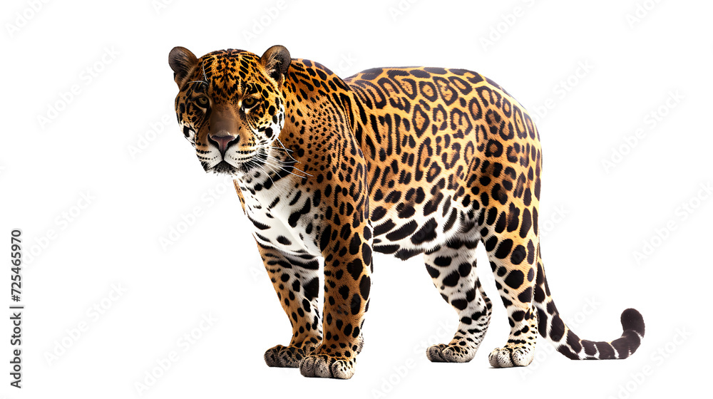 Large Leopard Standing on White Surface Large Leopard Standing on White Surface