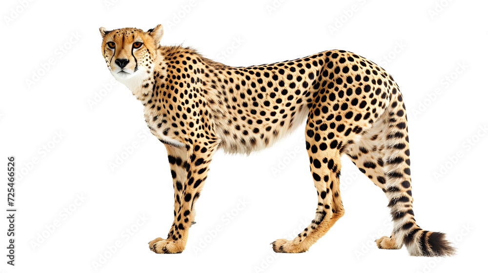 Cheetah Standing in Front of White Background Cheetah Standing in Front of White Background