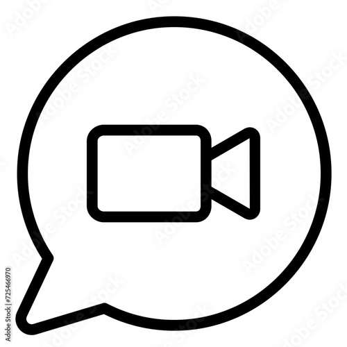 video call chat  line  icon 