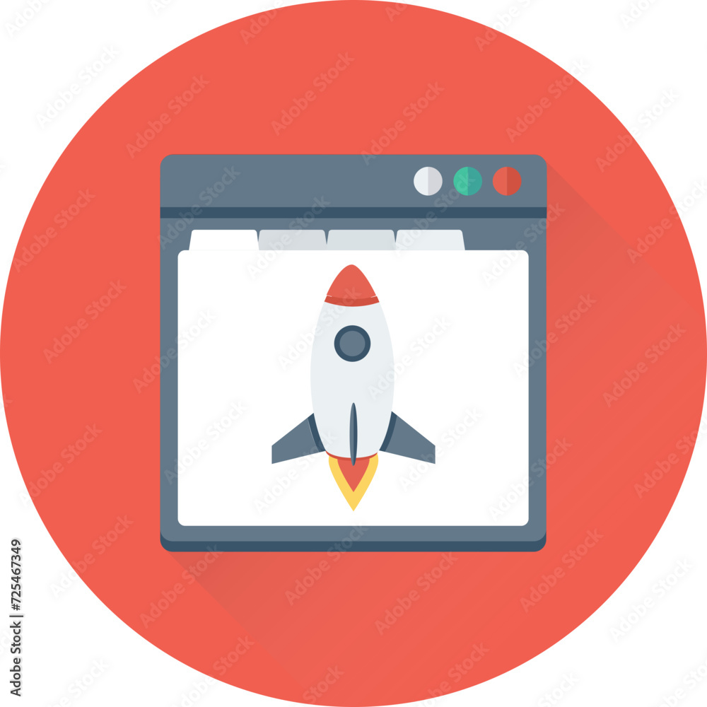 Web Launch Vector Icon Web Launch Vector Icon