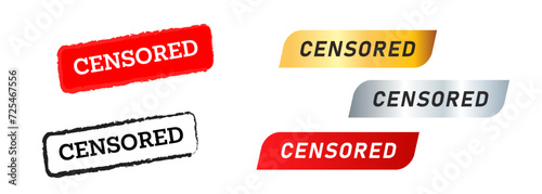 censored stamp label sticker red black gold and silver sign secret privacy information