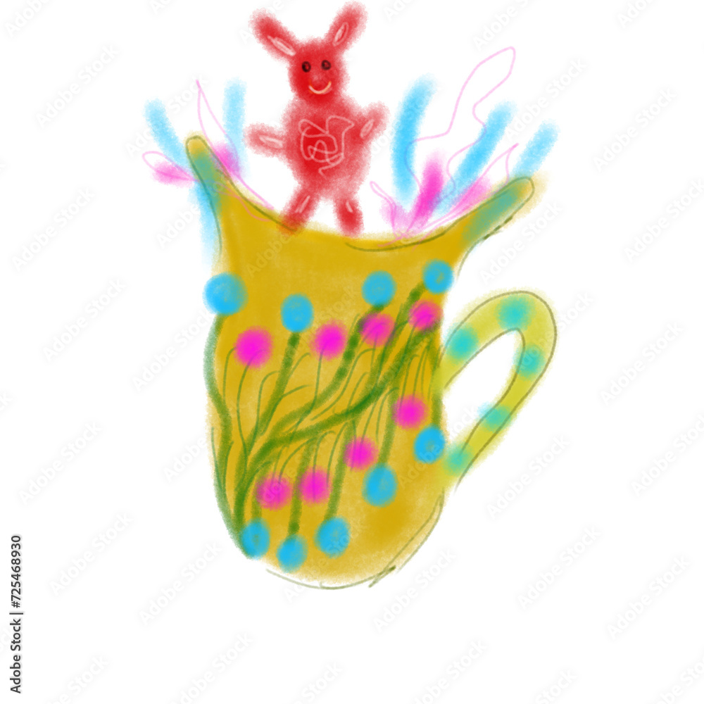 Yellow cup watercolor Yellow cup watercolor