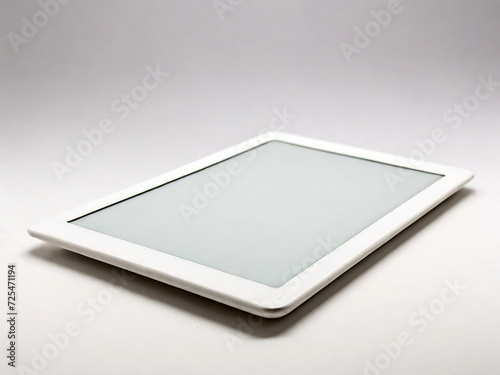 White tablet on a white background studio product photography. Created using generative AI tools