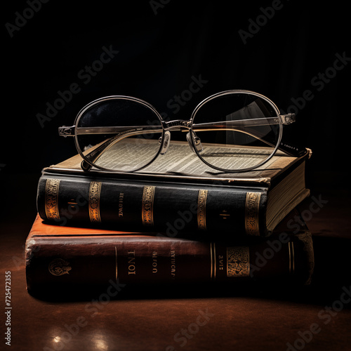 occhiali sui libri photo