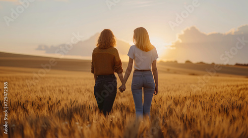 Lesbian couple holding hands © Rimsha