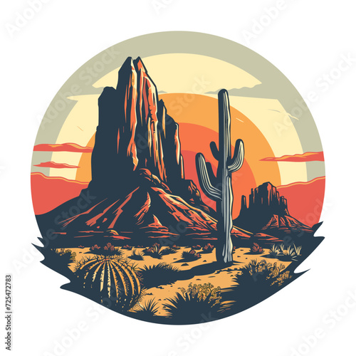  Arizona desert, t-shirt design, vector illustration.