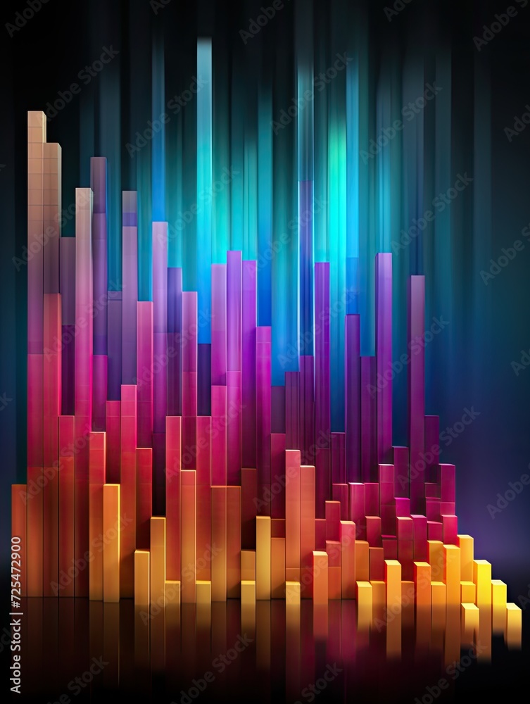 abstract illustration with graph chart symbolizing success. 
