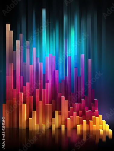 abstract illustration with graph chart symbolizing success. 