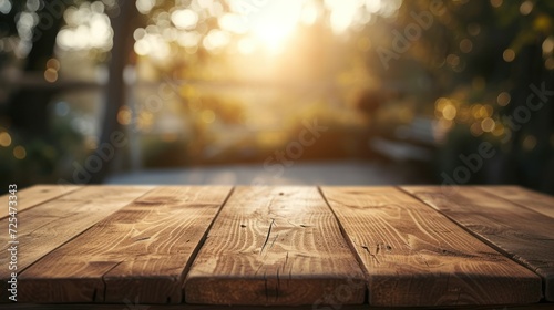 empty wooden table rustical photo