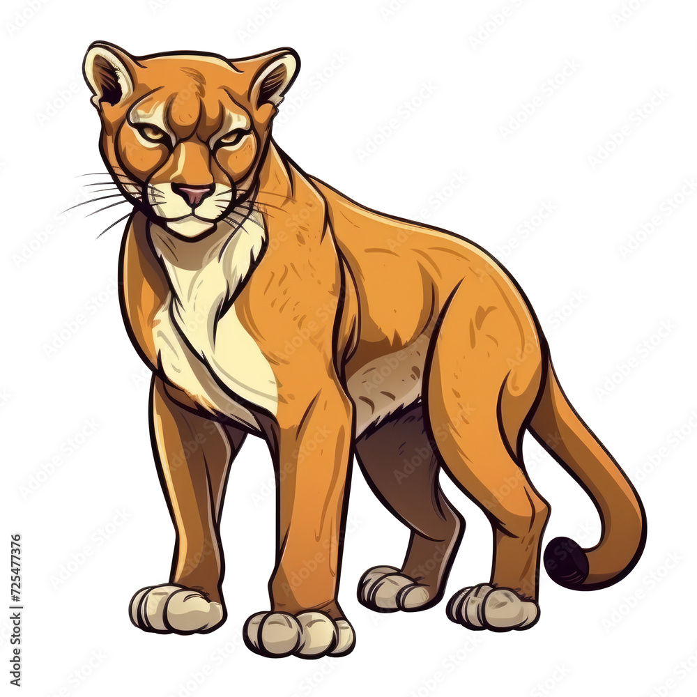 isolated cougar cartoon illustration
