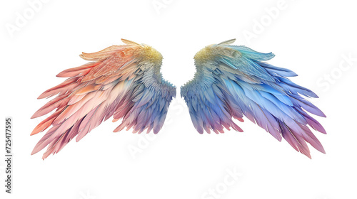 colorful angel wings isolated