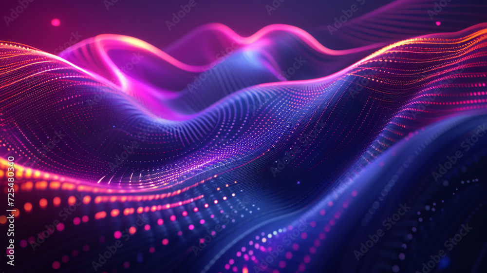 Twist curve lines with glowing neon
