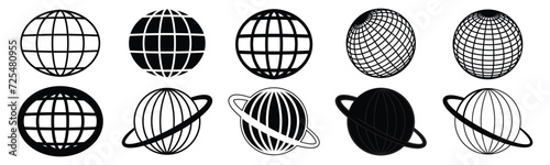 World icon flat. Globe icon illustration