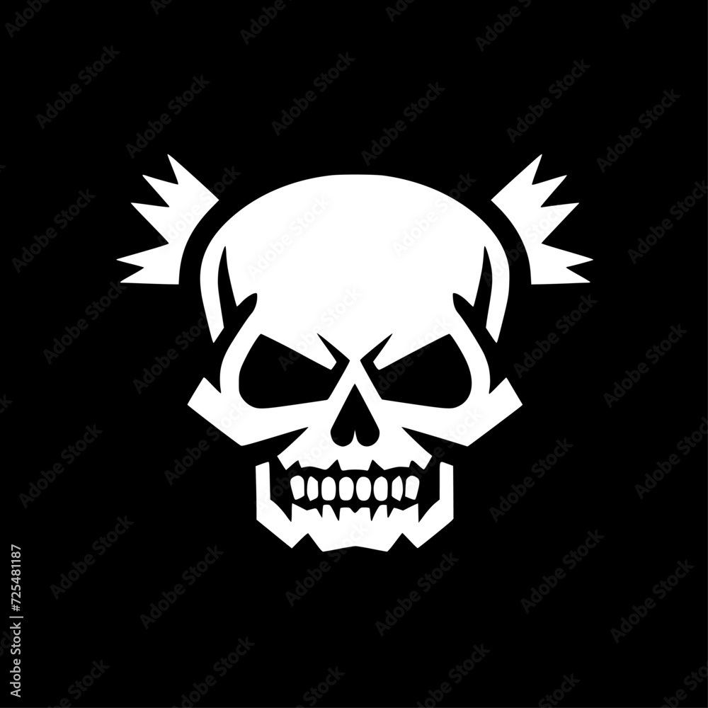 Fototapeta premium Skull | Black and White Vector illustration