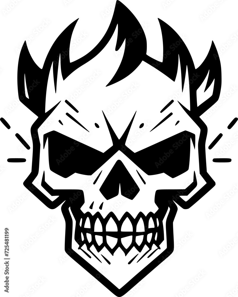 Skull | Black and White Vector illustration Skull | Black and White Vector illustration