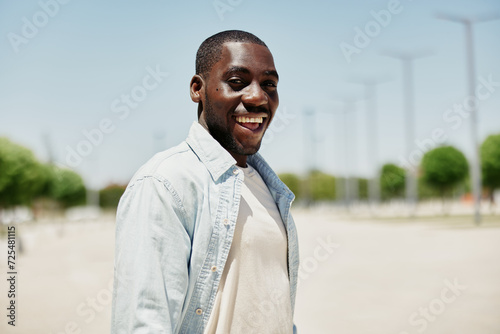 African happy men lifestyle attractive handsome looking male black guy portrait person young american © SHOTPRIME STUDIO