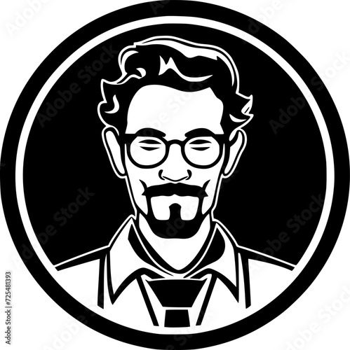 Teacher | Black and White Vector illustration