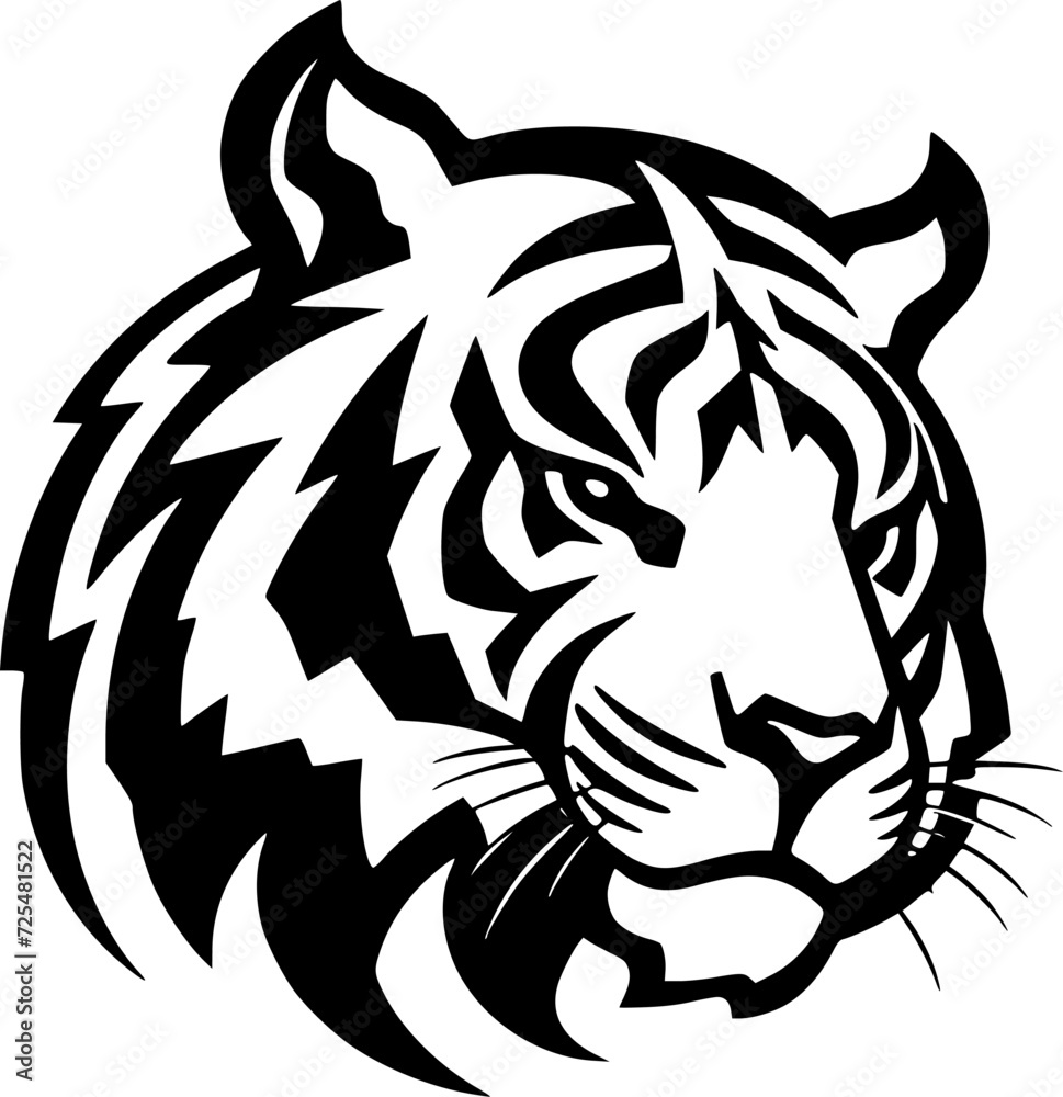 Tiger | Minimalist and Simple Silhouette - Vector illustration