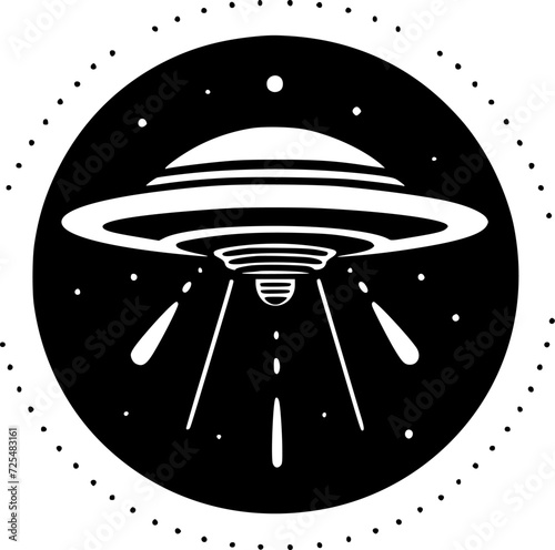 UFO - Minimalist and Flat Logo - Vector illustration