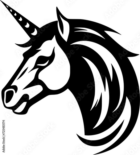 Unicorn - Minimalist and Flat Logo - Vector illustration