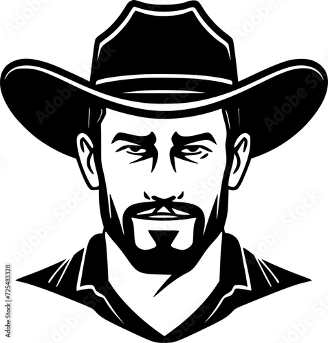 Western | Black and White Vector illustration