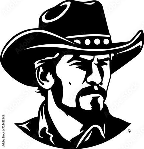 Western - Black and White Isolated Icon - Vector illustration