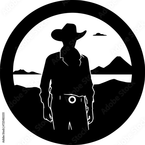 Western | Minimalist and Simple Silhouette - Vector illustration