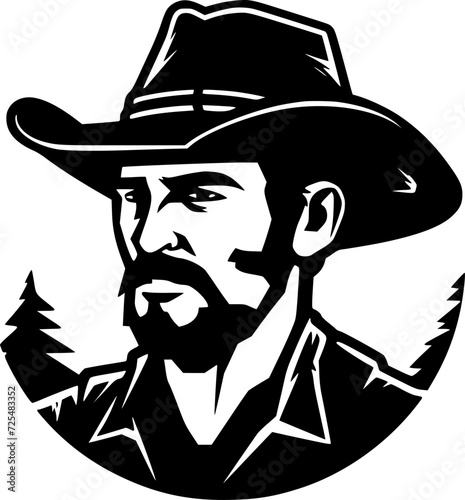 Western - Black and White Isolated Icon - Vector illustration