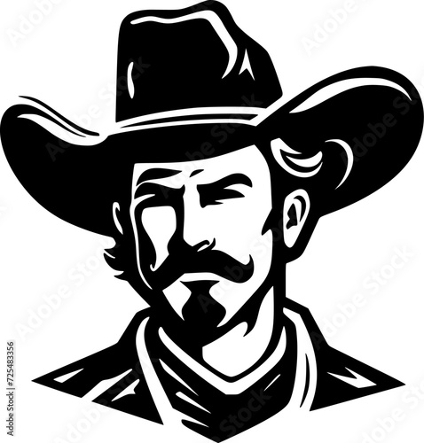 Western - Black and White Isolated Icon - Vector illustration