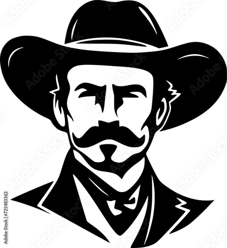 Western - Minimalist and Flat Logo - Vector illustration