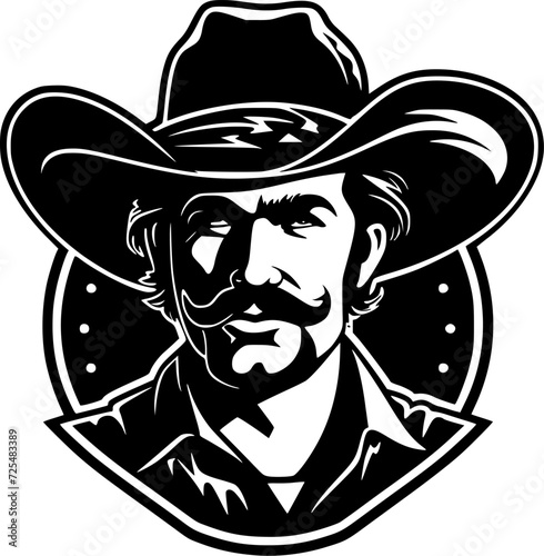 Western | Black and White Vector illustration