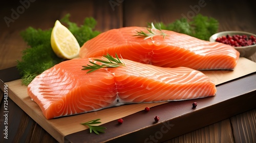 salmon on a board
