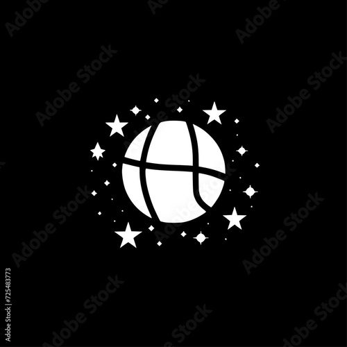 Basketball - Black and White Isolated Icon - Vector illustration