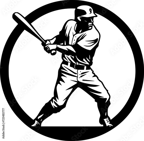 Baseball - Black and White Isolated Icon - Vector illustration